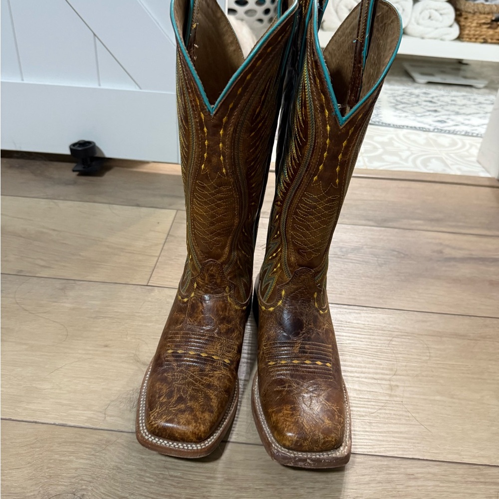 Ariat Brown and Teal Western Boots